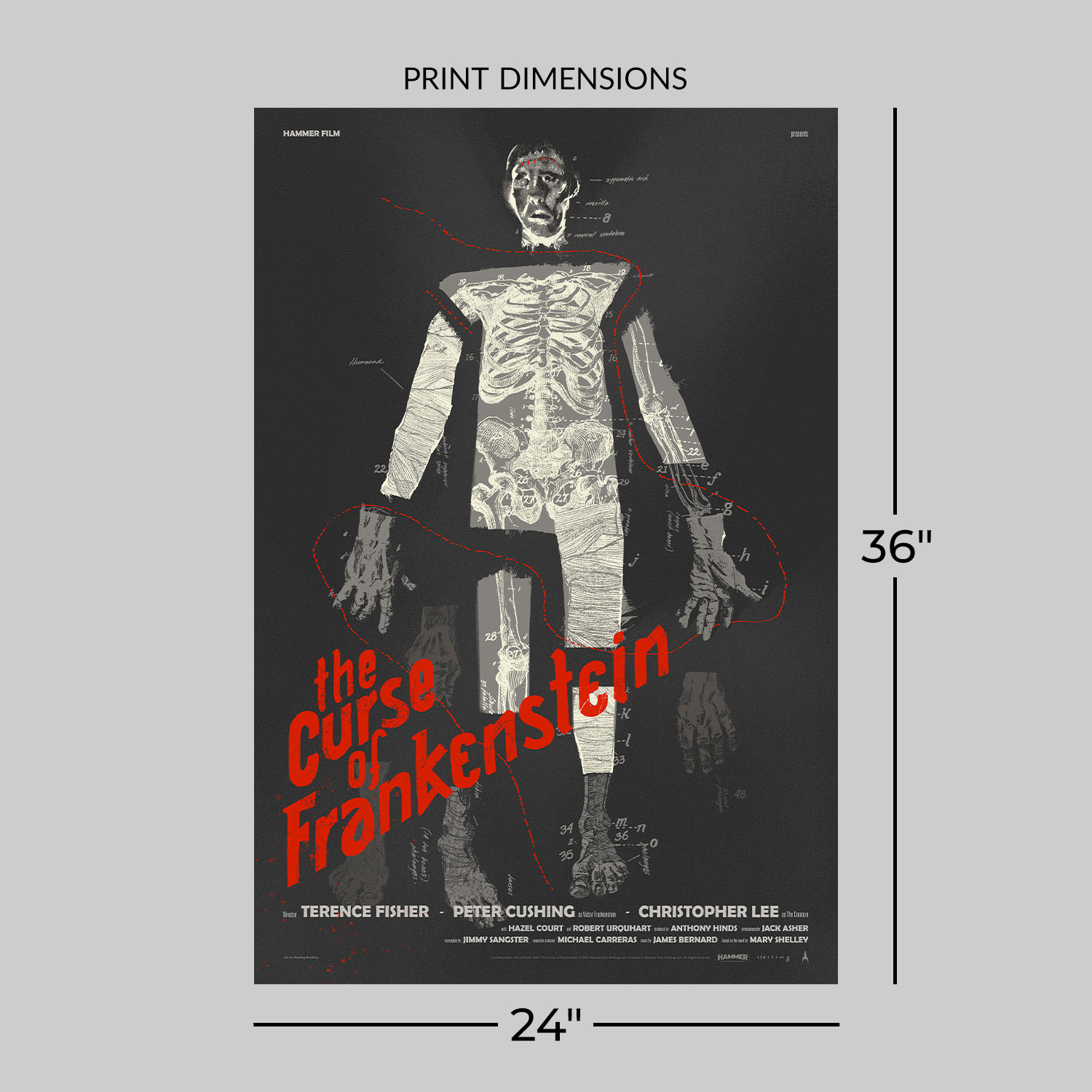 The Curse of Frankenstein Screenprint