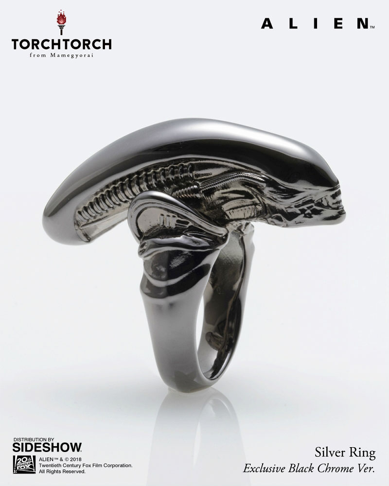 Alien Big Chap Silver Ring Black Chrome Version