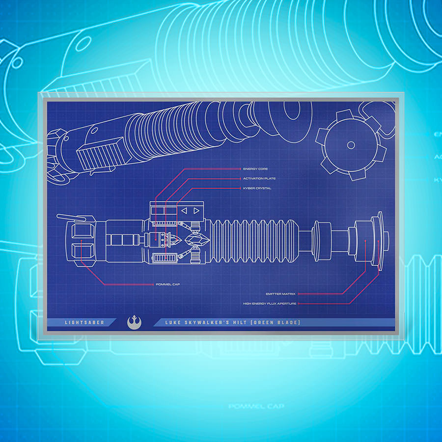 Skywalker Lightsaber™ Blueprint Foil