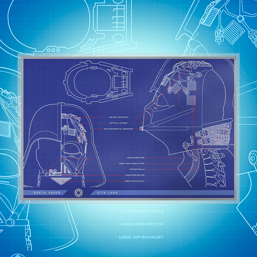 Darth Vader Helmet™ Blueprint Foil