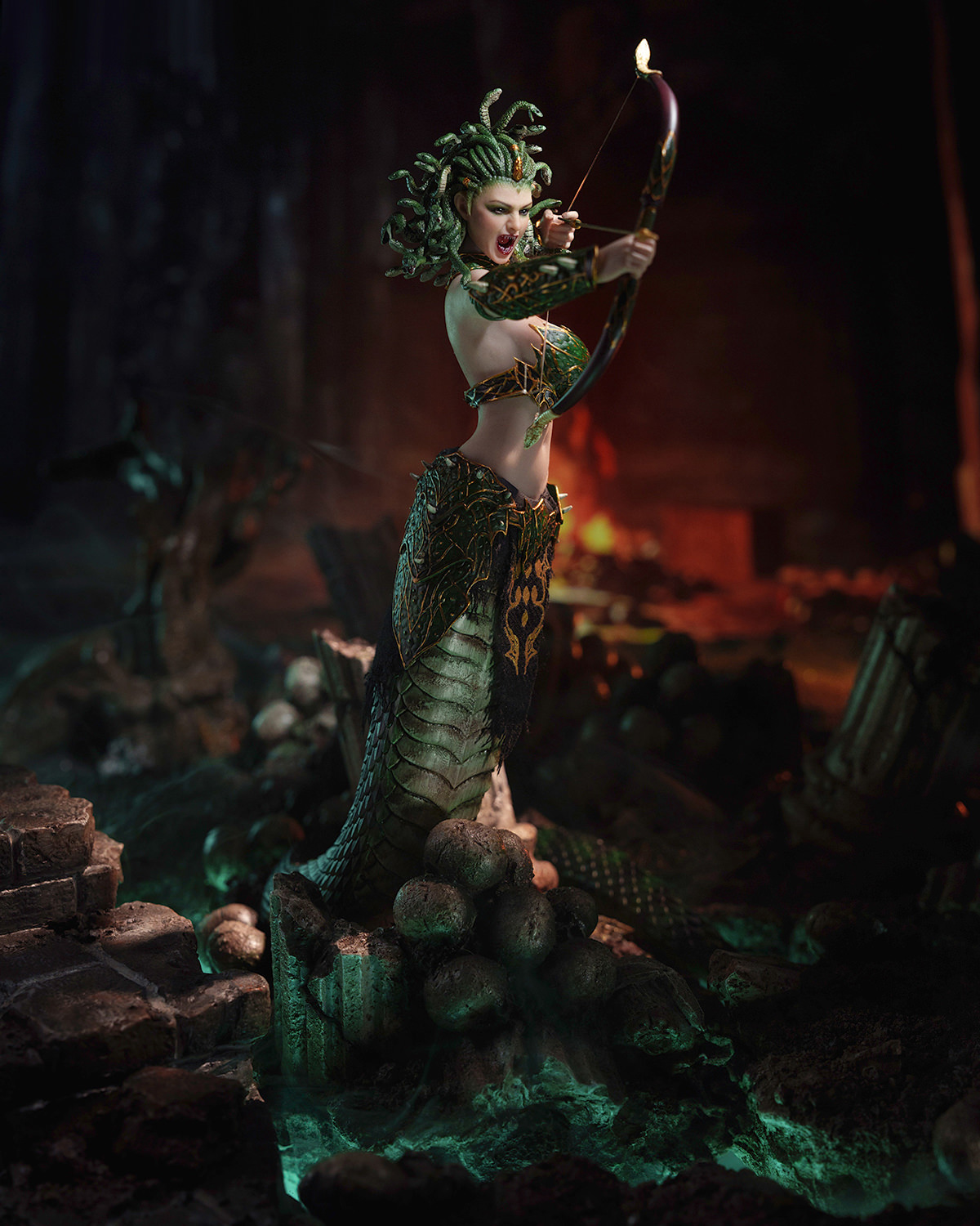 Medusa with Tail (Green)