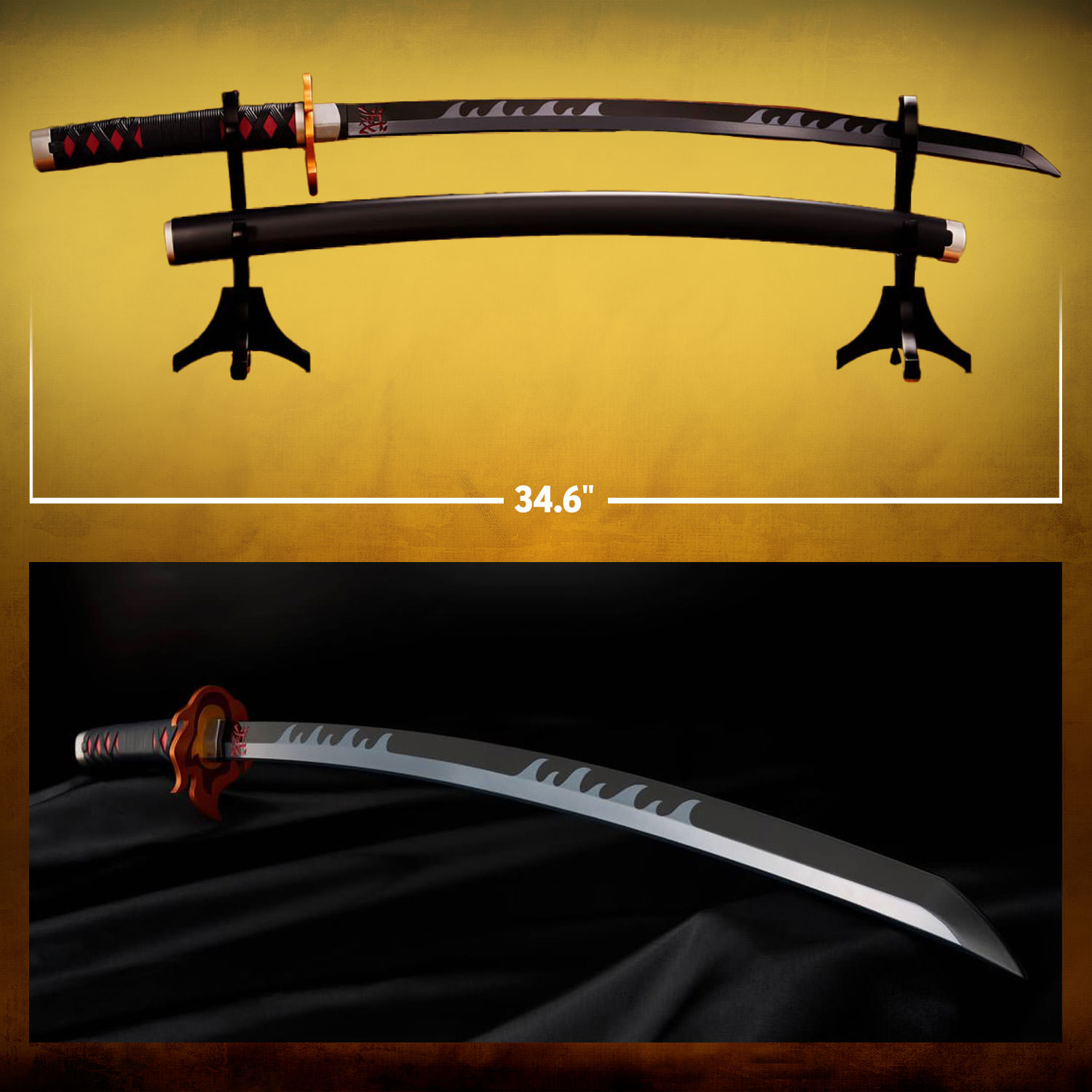 Nichirin Sword (Tanjiro Kamado) Kyojuro Rengoku’s Sword (Guard Version) Prop Replica