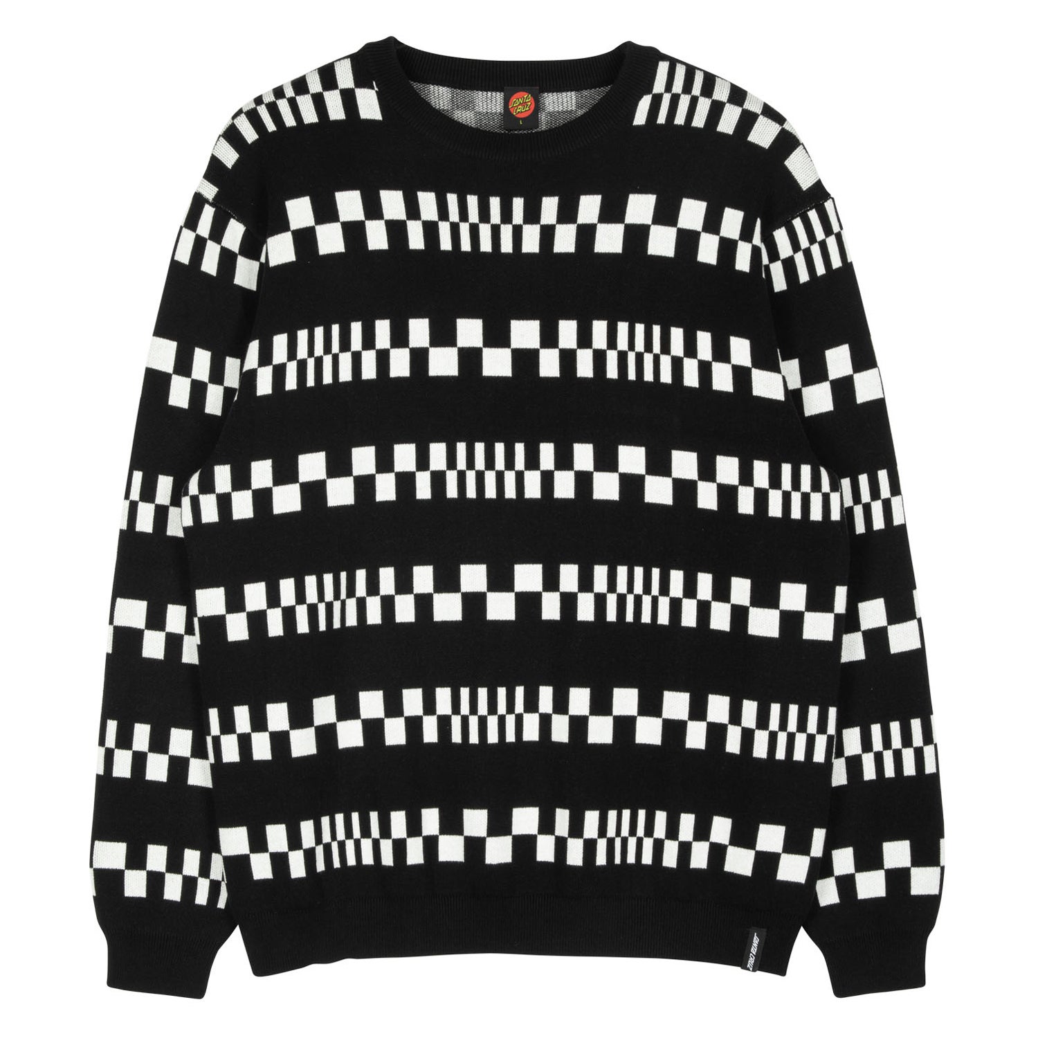 Check Stripe Knit Crew