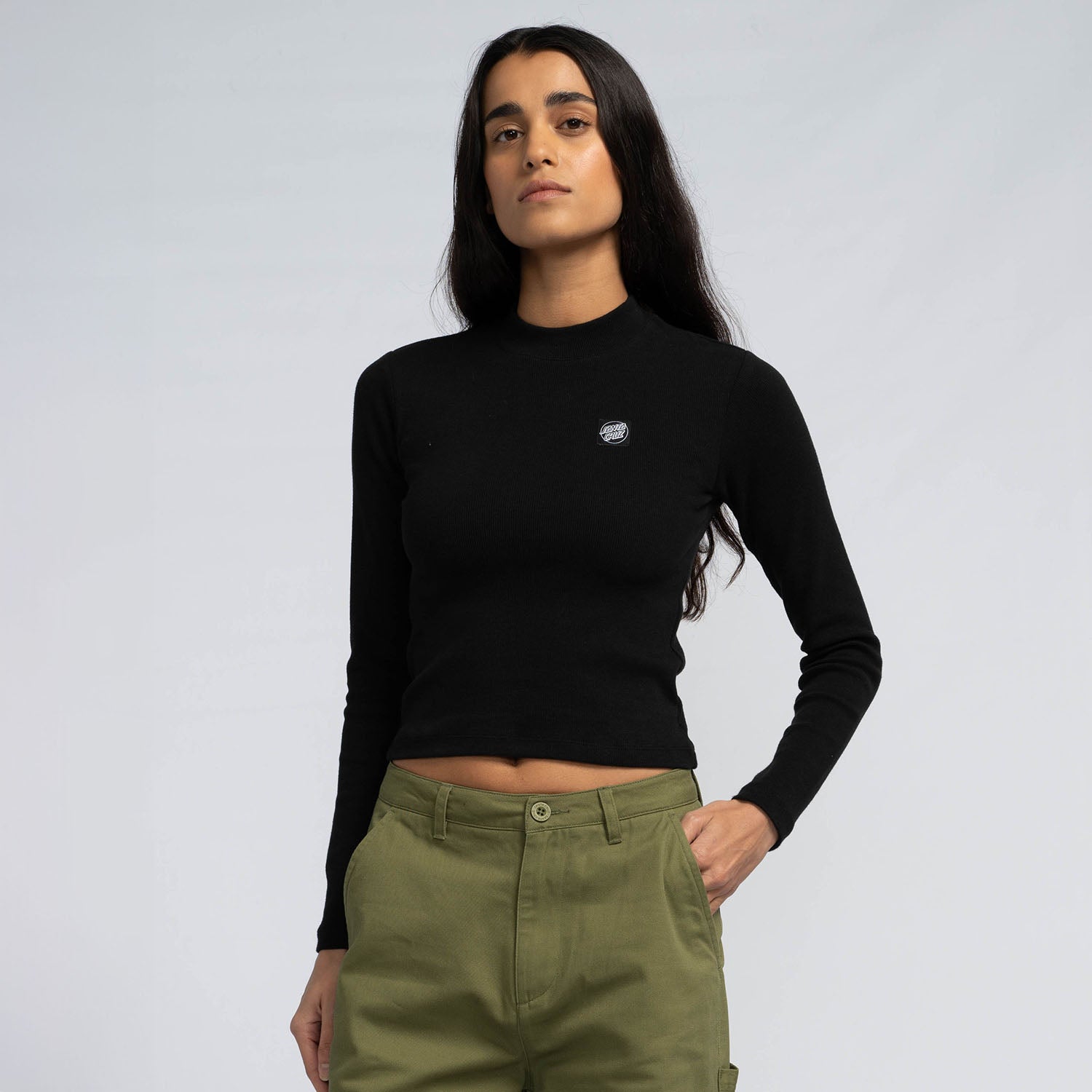 Opus Dot Mock Neck L/S Top