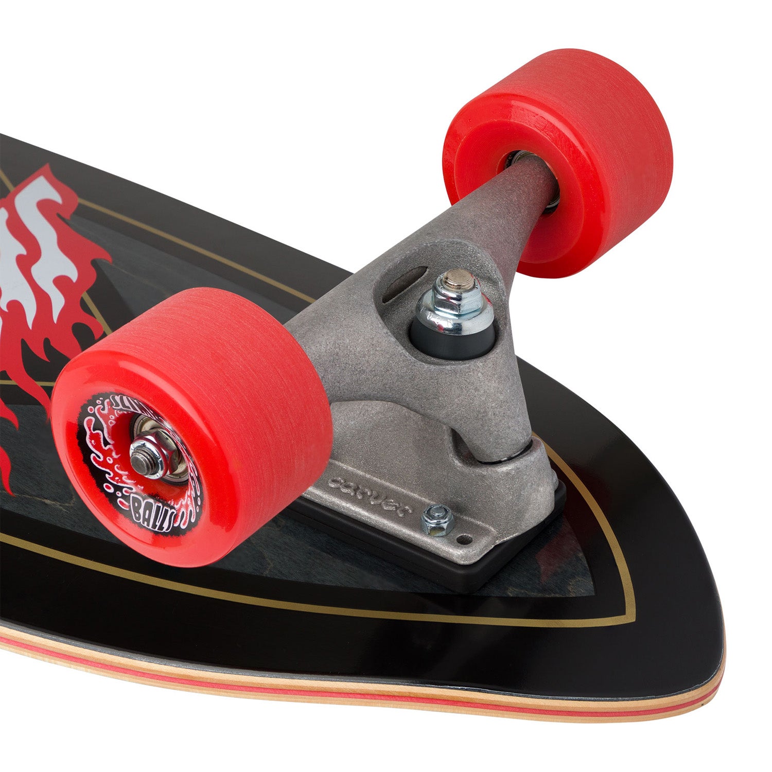 Flamed Not a Dot Cut Back Carver Surfskate 9.75