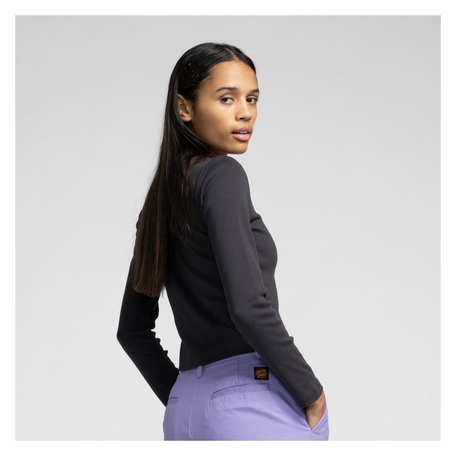 Partial Dot Emb L/S T-Shirt