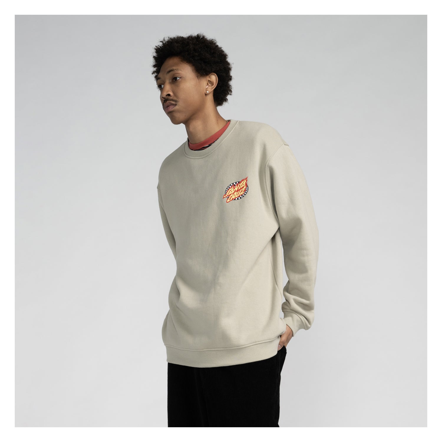 Oval Check Flame Crew