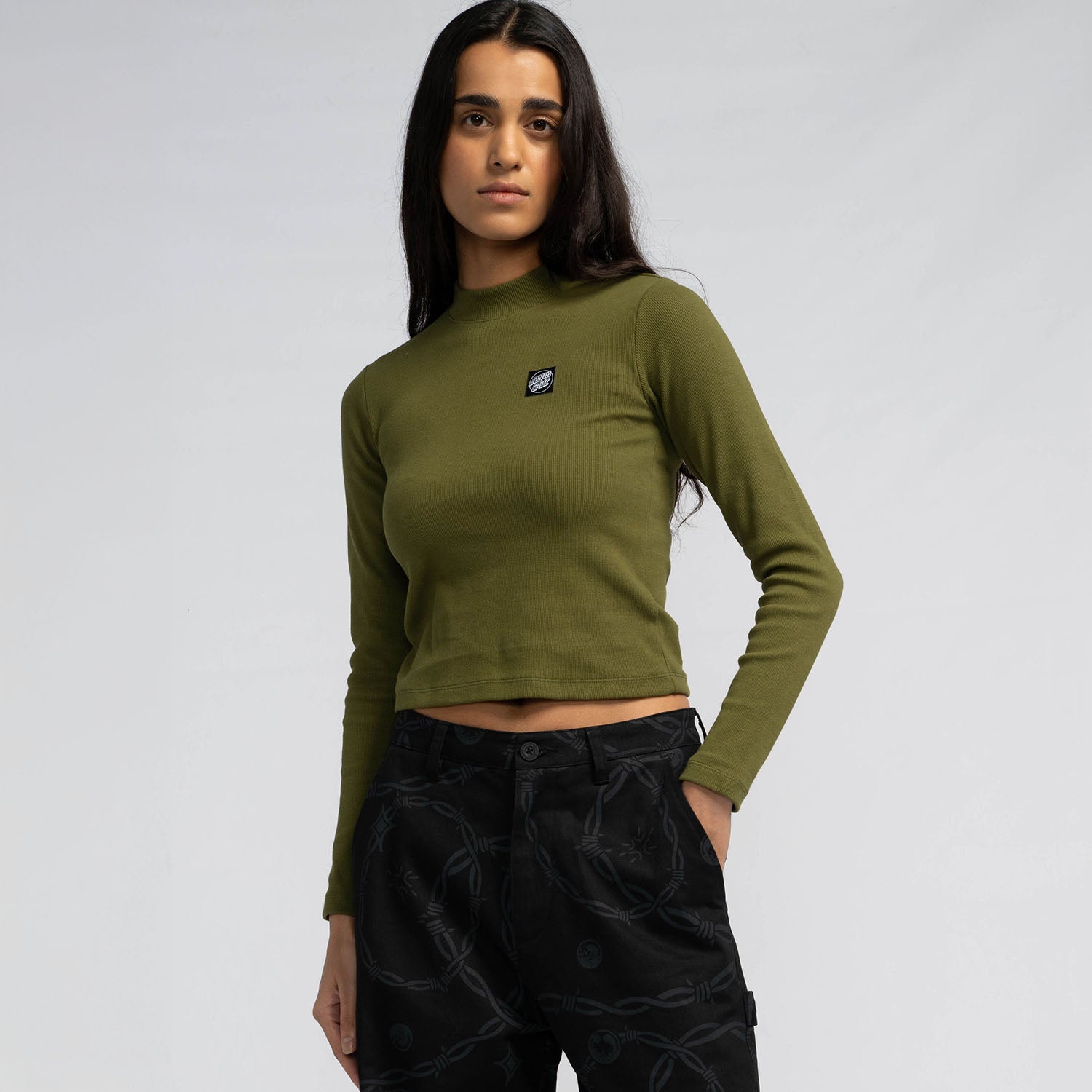 Opus Dot Mock Neck L/S Top