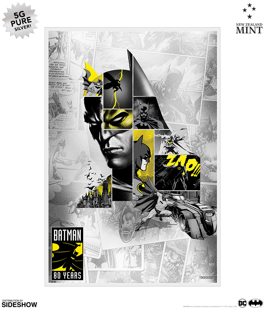 Batman 80th Anniversary 5g Silver Coin Note