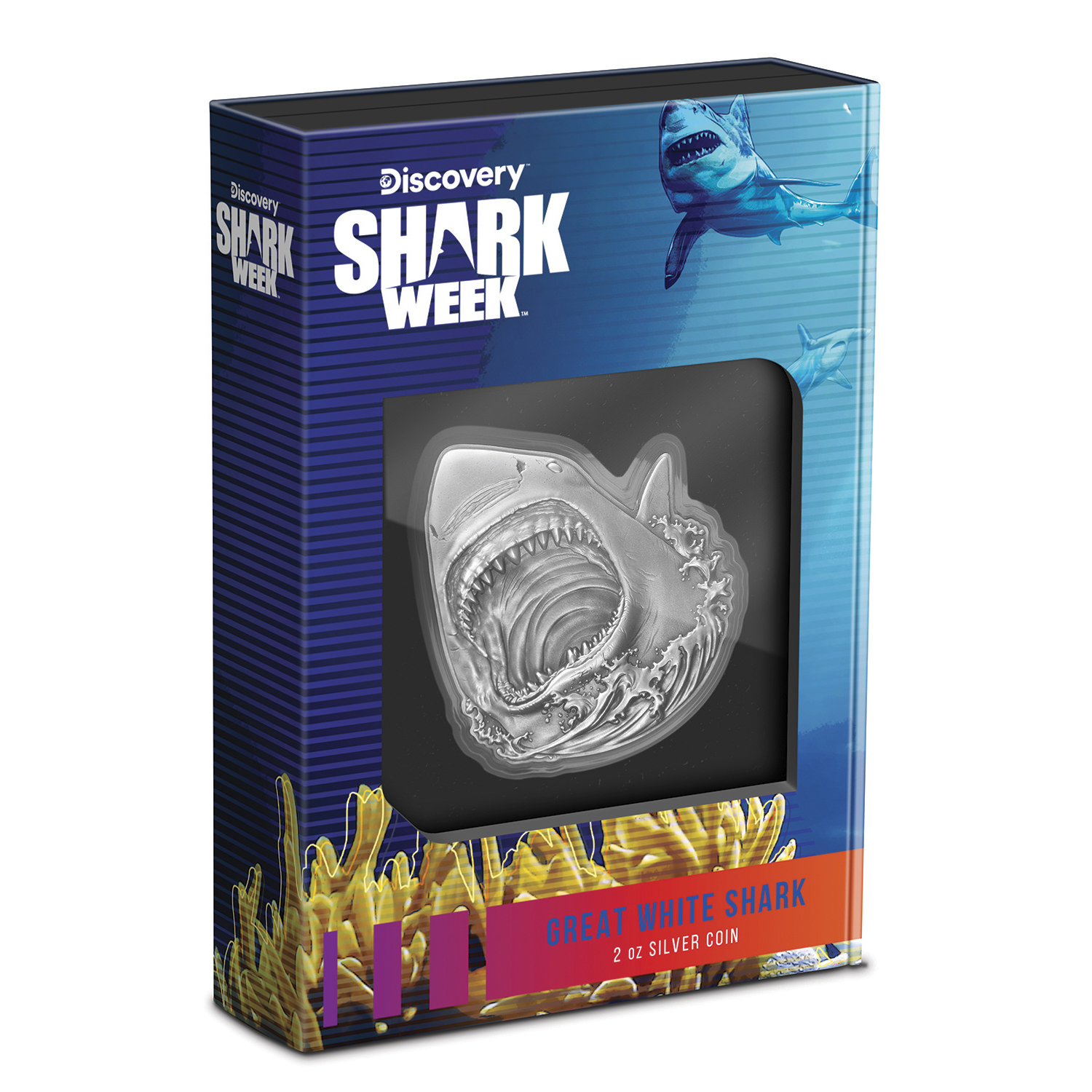 Great White Shark 2oz Silver Coin