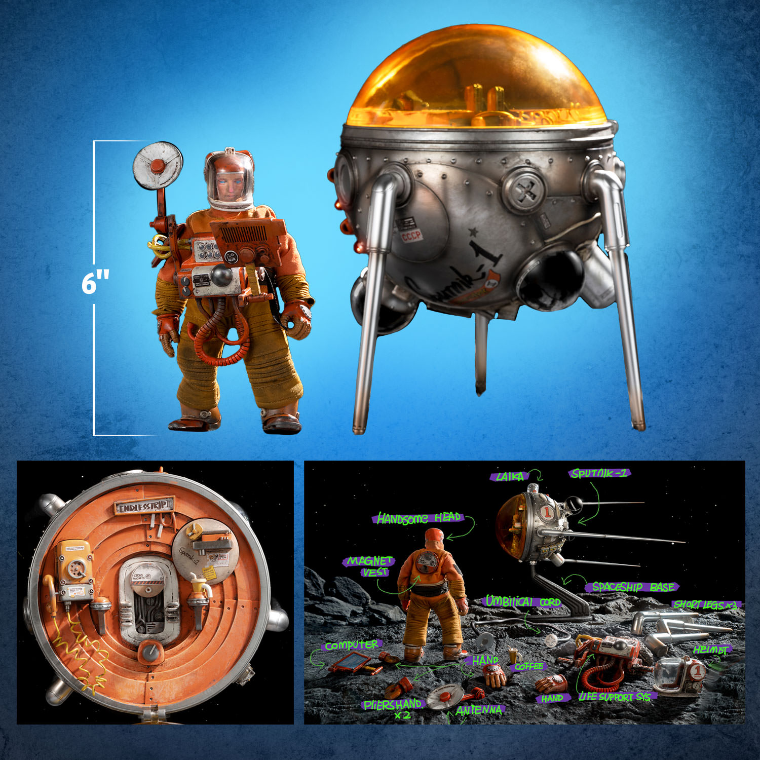 Astronaut and Sputnik 1