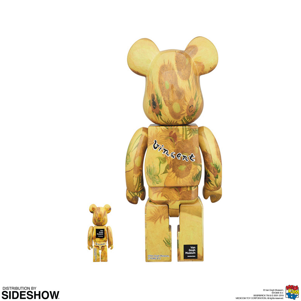 Be@rbrick Van Gogh Museum Sunflowers 100% and 400%