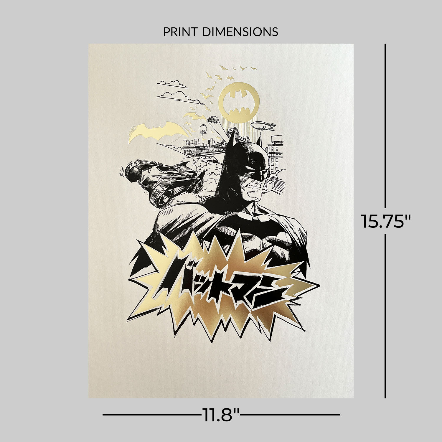 Batman™ Core (Black & Gold) Foil Letterpress Poster