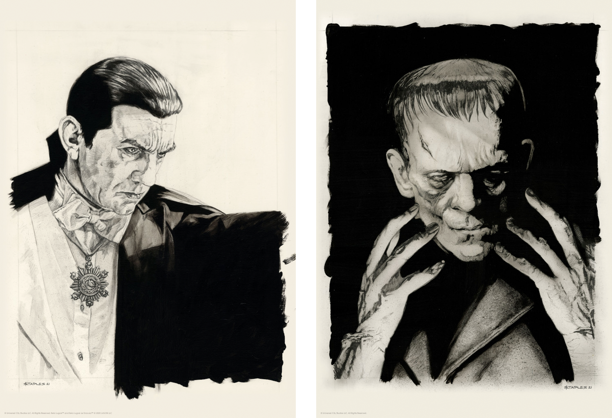 Dracula and Frankenstein Original Portrait Set