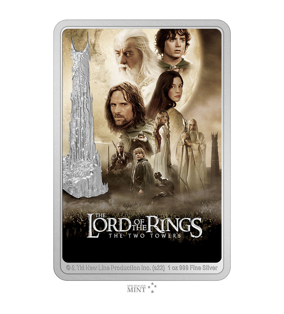 The Lord of the Rings: The Two Towers Movie Poster 1oz Silver Coin