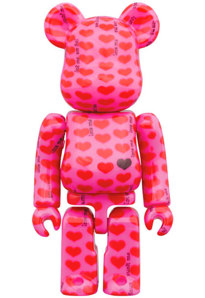Be@rbrick Pink Heart 100％ and 400% Set