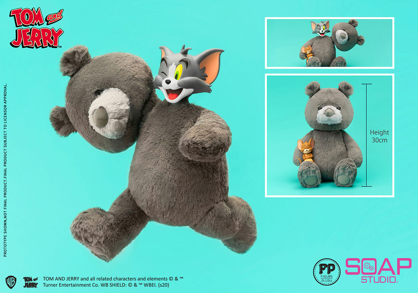 Tom and Jerry Plush Teddy Bear (Charcoal Gray)
