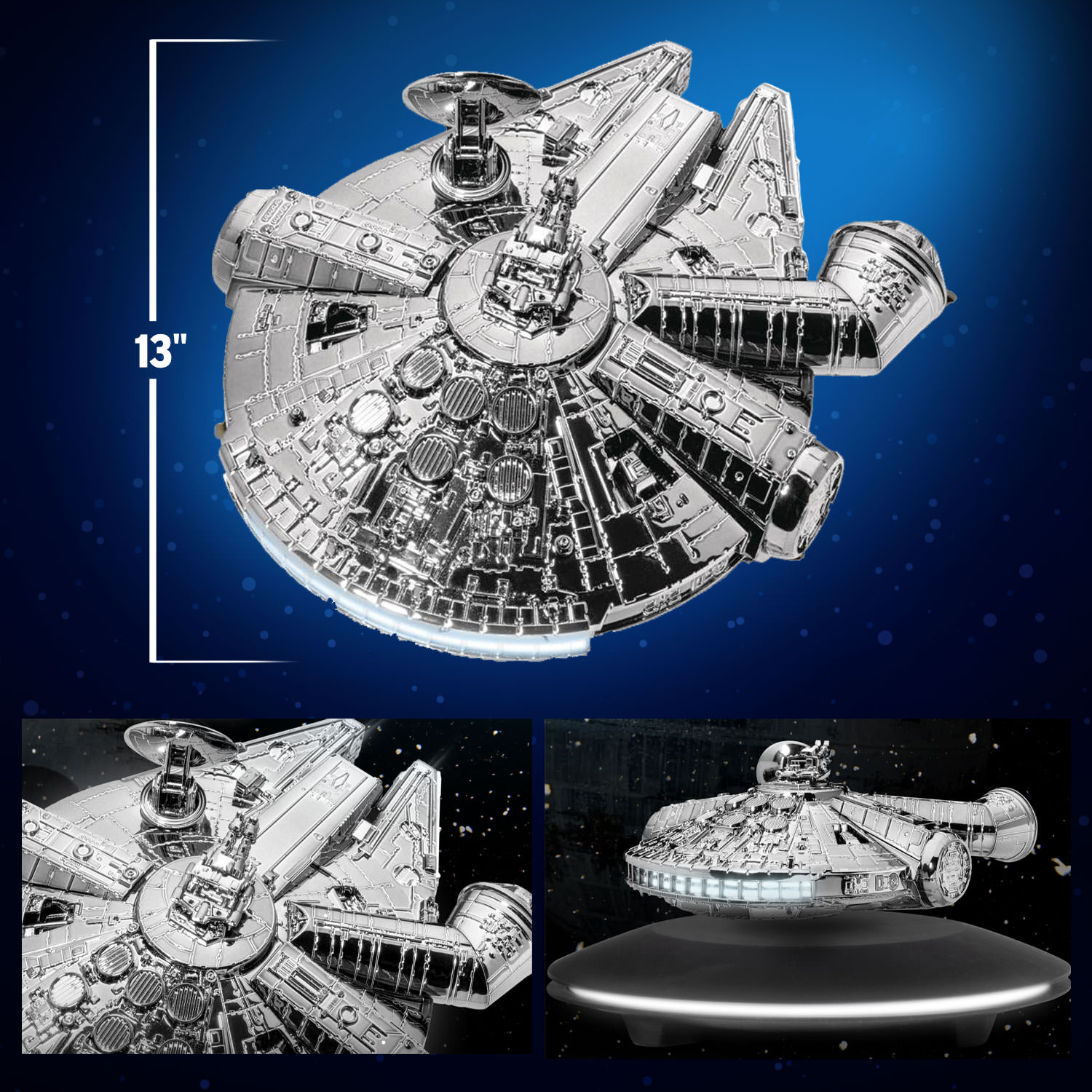 Millennium Falcon Floating Maglev (Electroplated Metallic Colors Version)