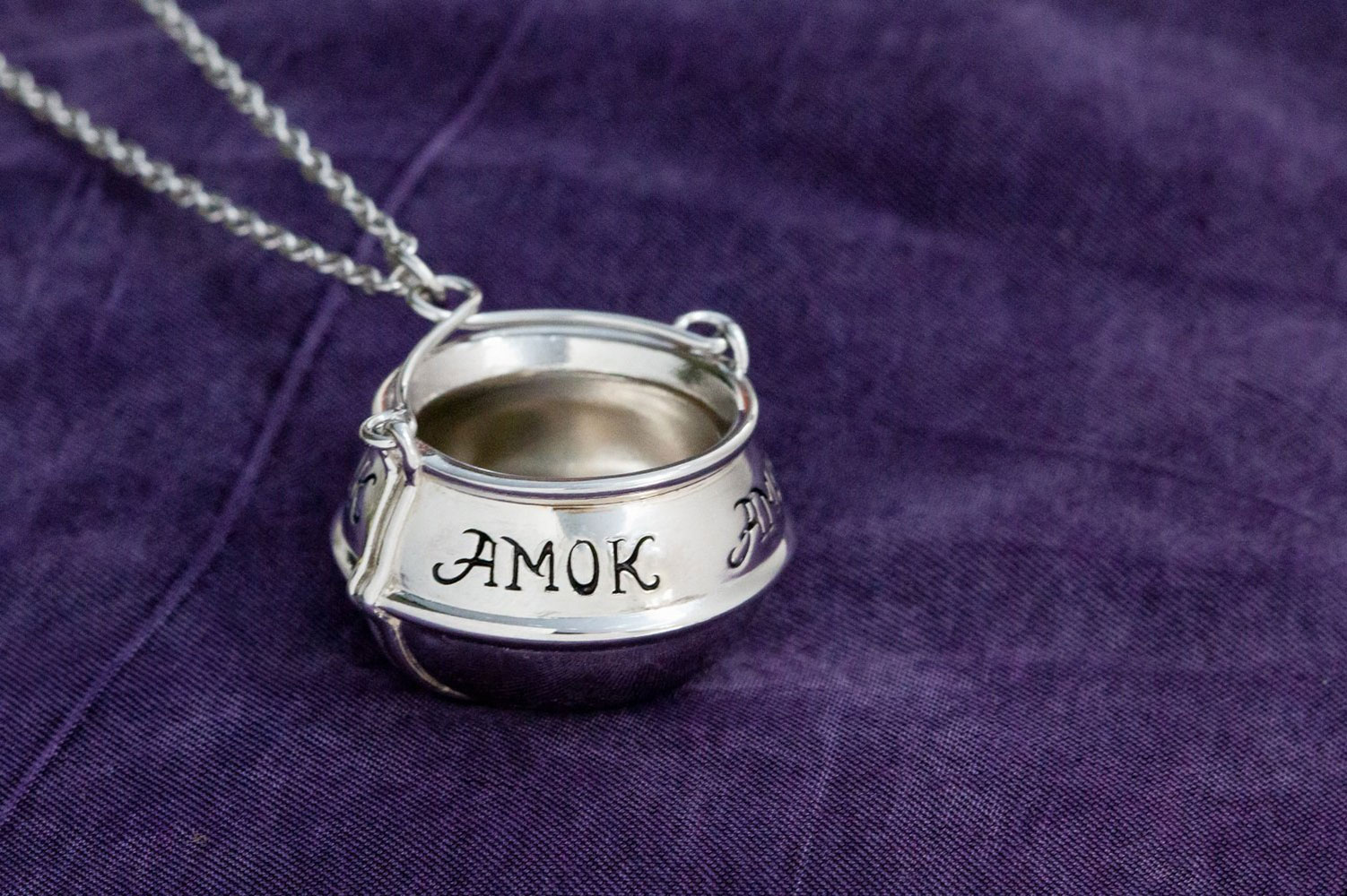 Hocus Pocus Amok Cauldron Necklace