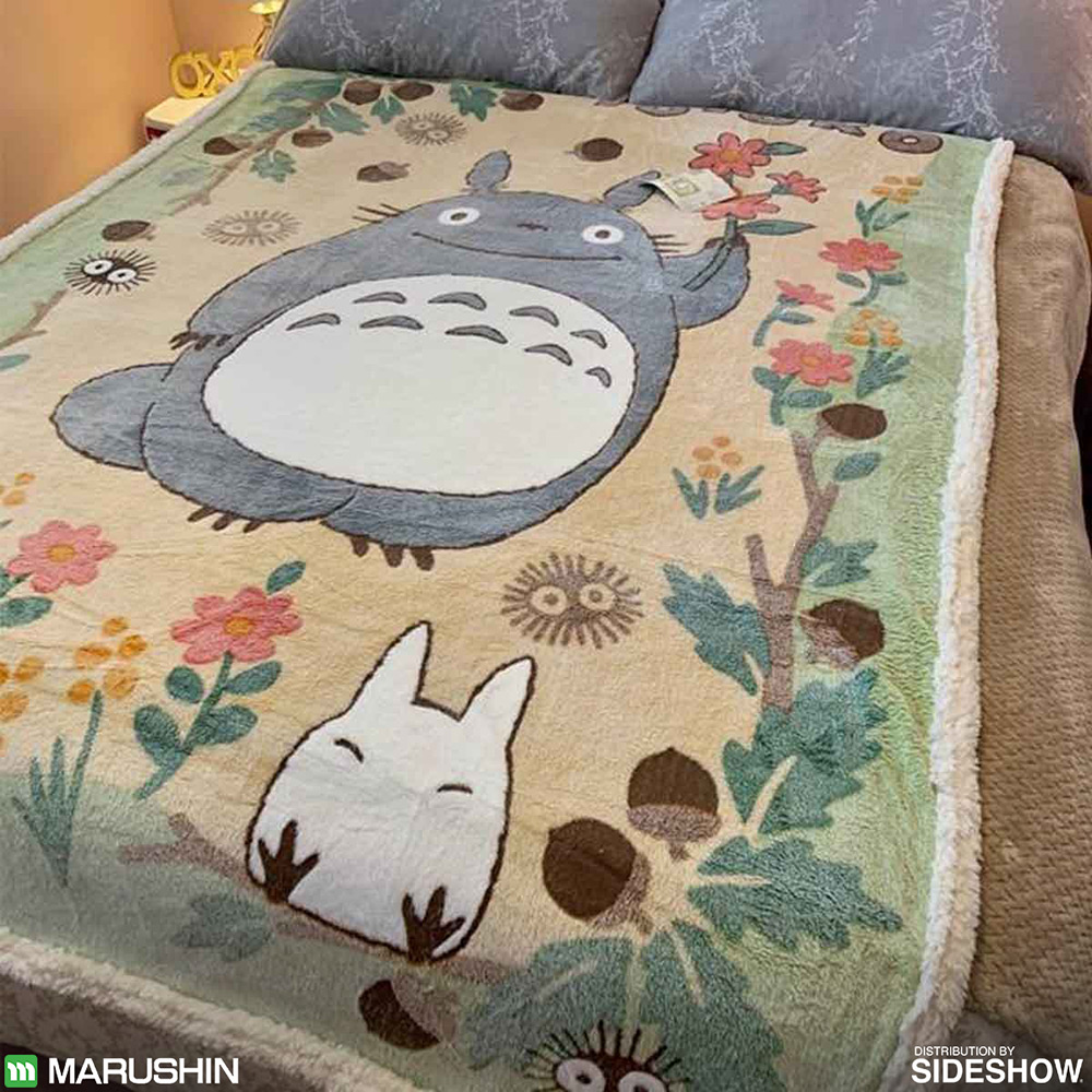 Totoro in the Sunny Forest Plush Blanket