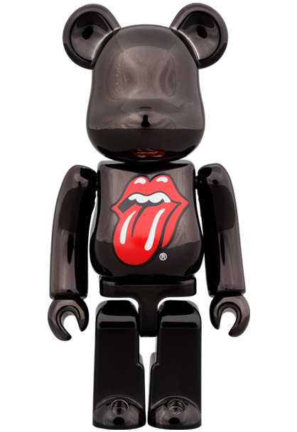 Be@rbrick The Rolling Stones Lips & Tongue (Black Chrome Version) 100% & 400%