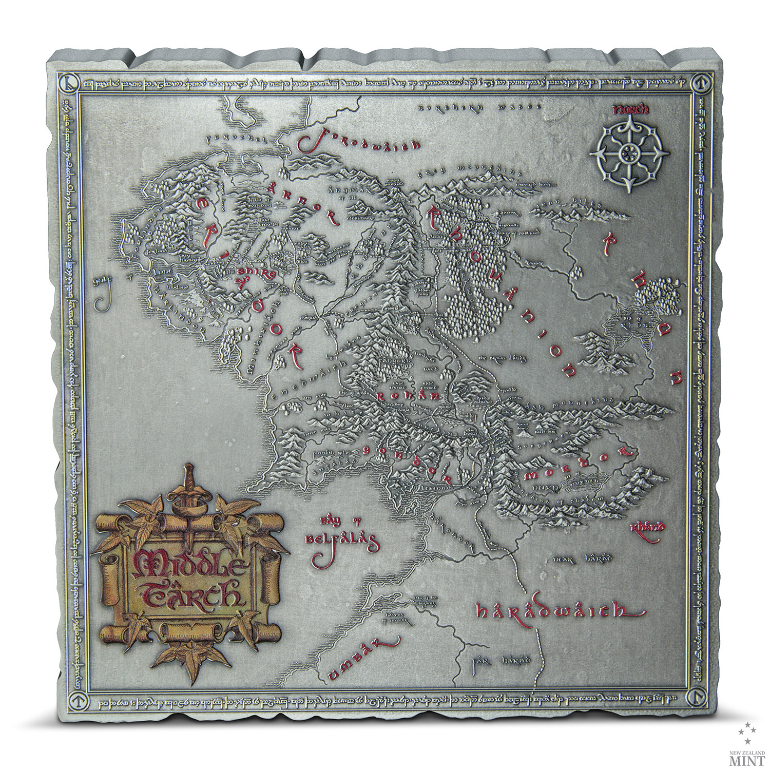 Middle Earth Map 5oz Silver Coin