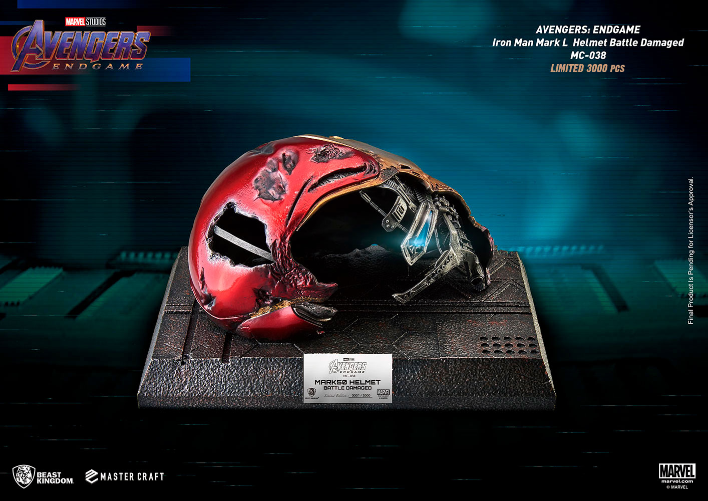 Iron Man Mark 50 Battle Damaged Helmet