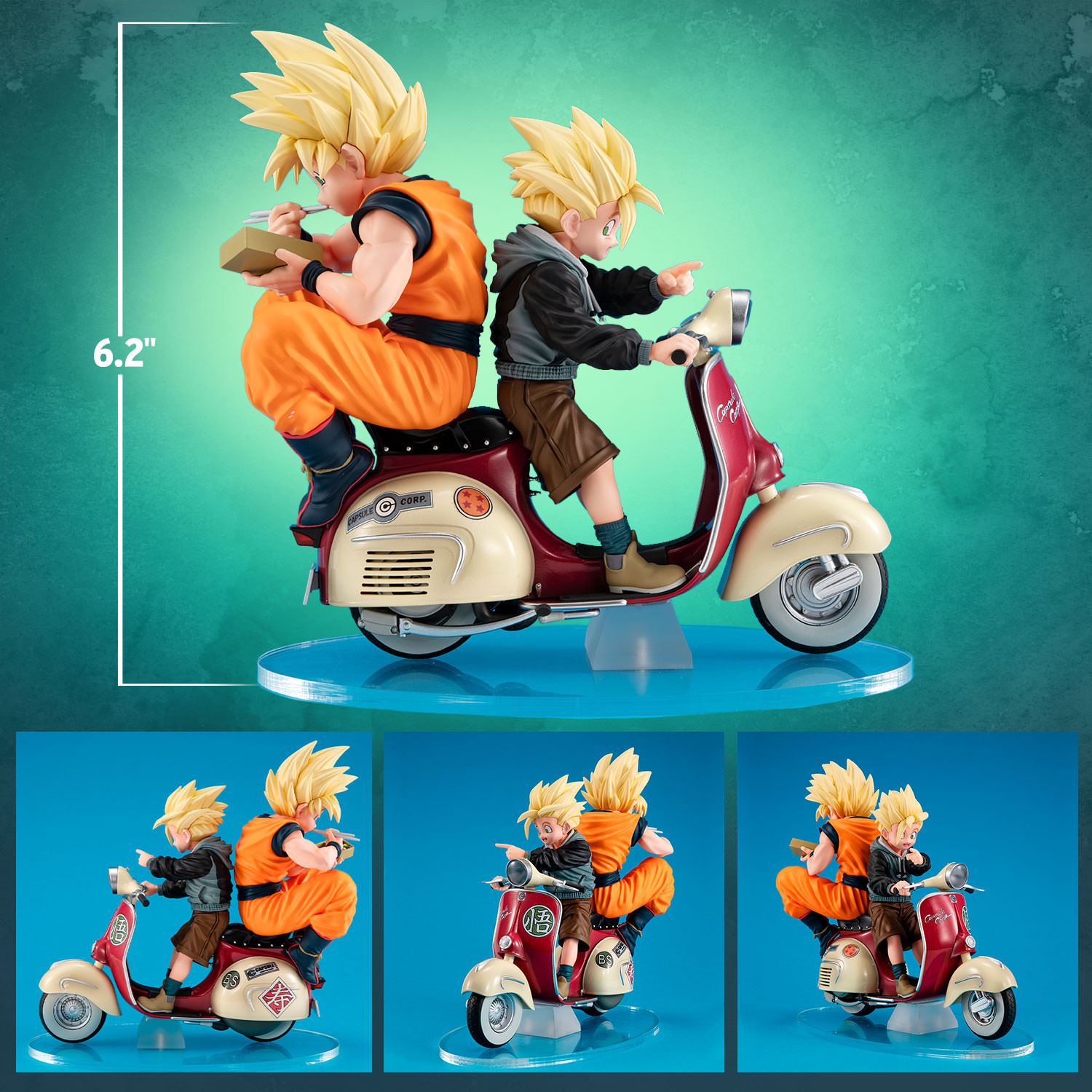 Super Saiyan Son Goku & Super Saiyan Son Gohan on Motorbike
