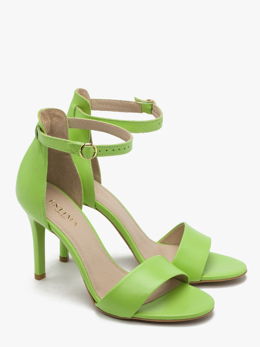Zielone sandały na wysokiej szpilce