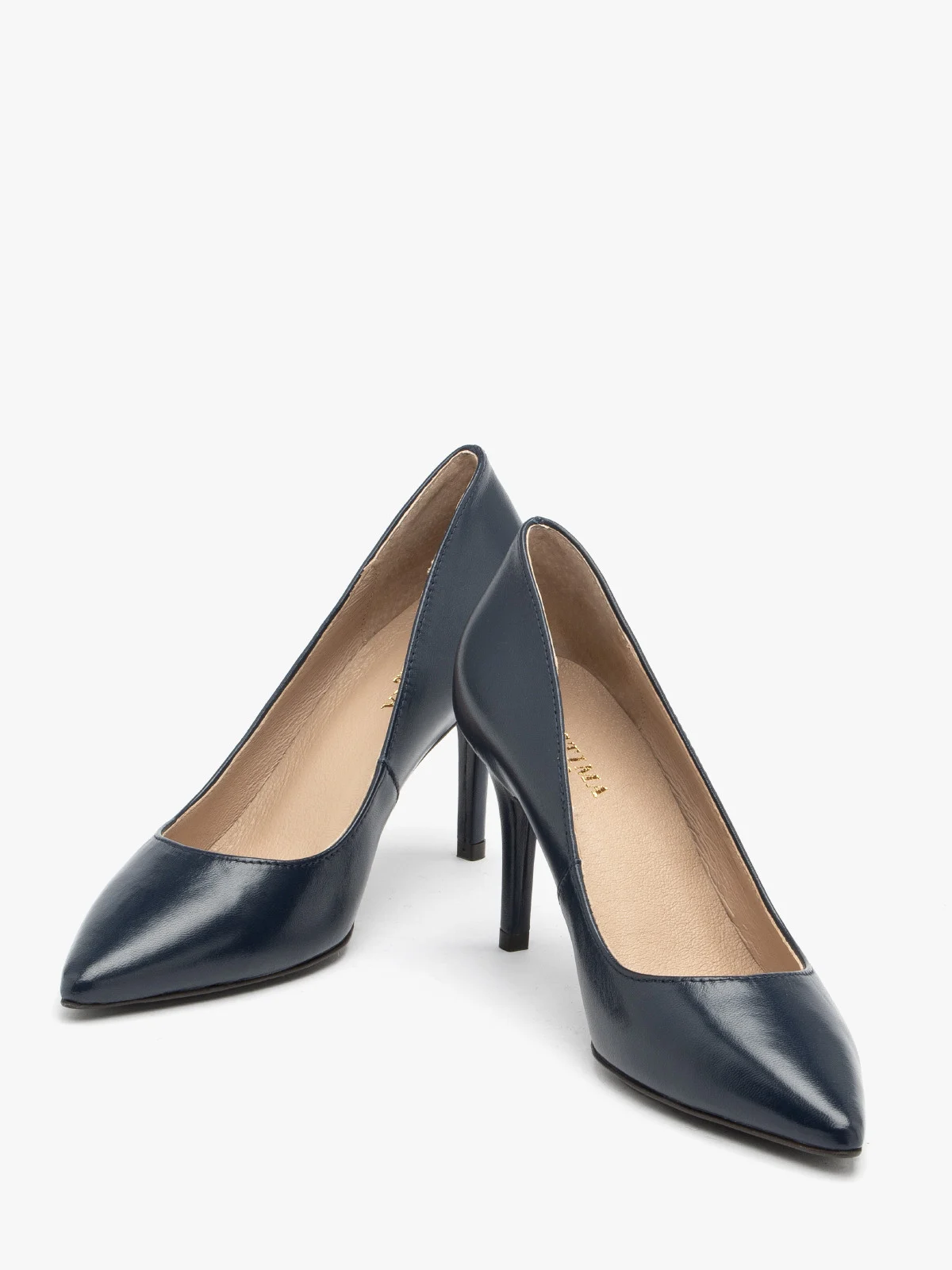 Granatowe czółenka na szpilce