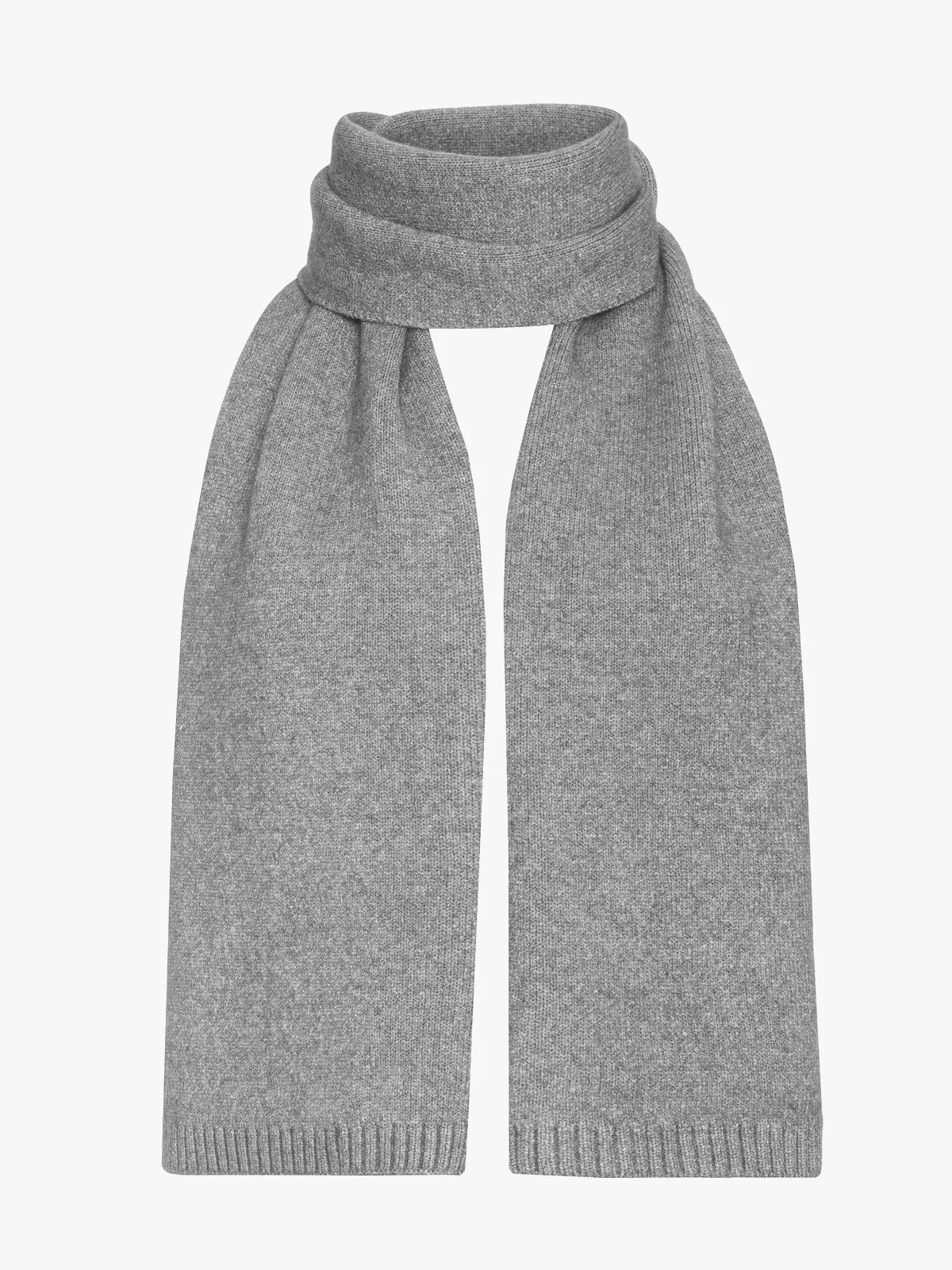 Czapka i szalik wykonane z elastycznej tkaniny z domieszką wełny w kolorze szarym