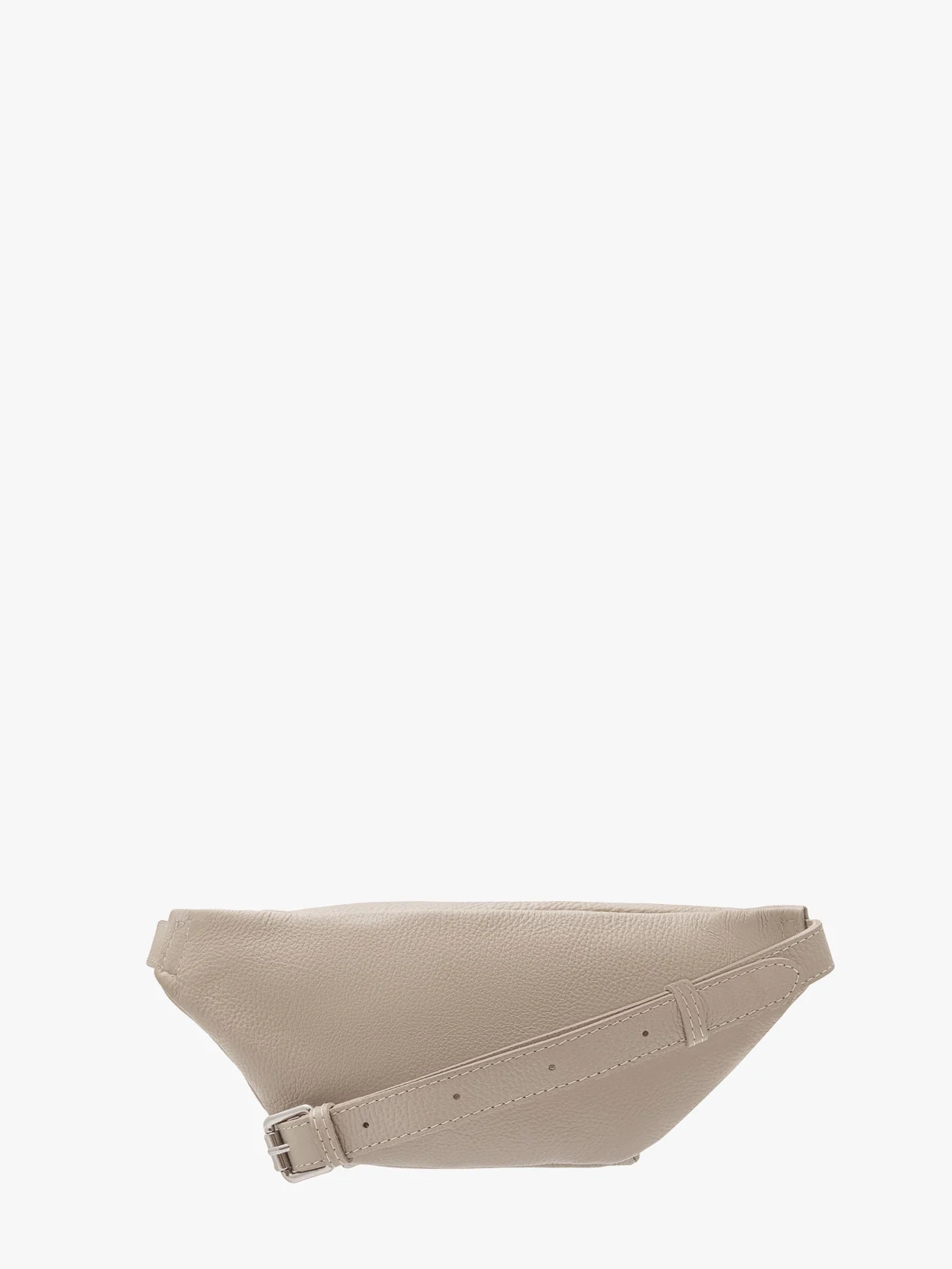 Ciemnobeżowa torebka nerka z poręczną zewnętrzną kieszenią