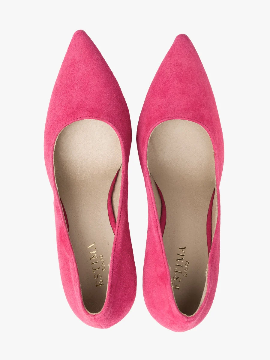 Czółenka w kolorze fuksji na wysokiej szpilce