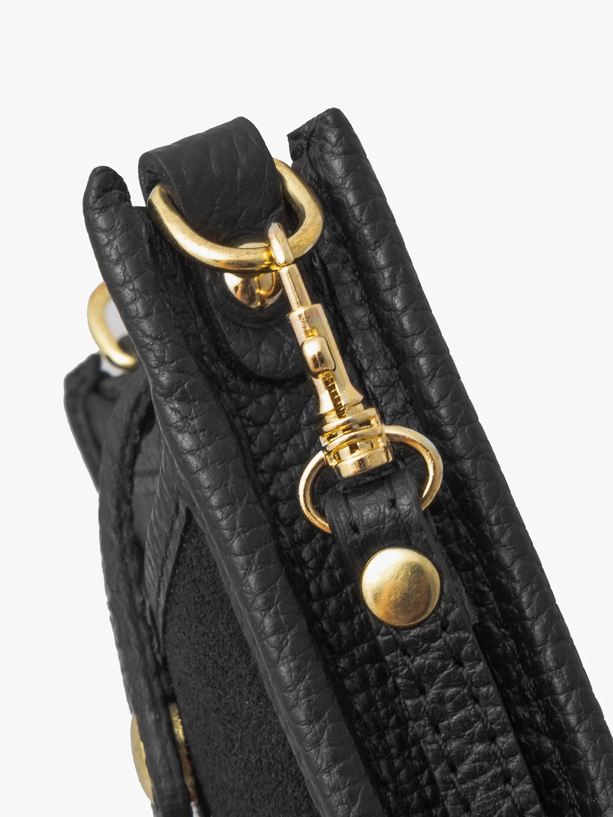 Mała, prostokątna listonoszka ze złotymi detalami