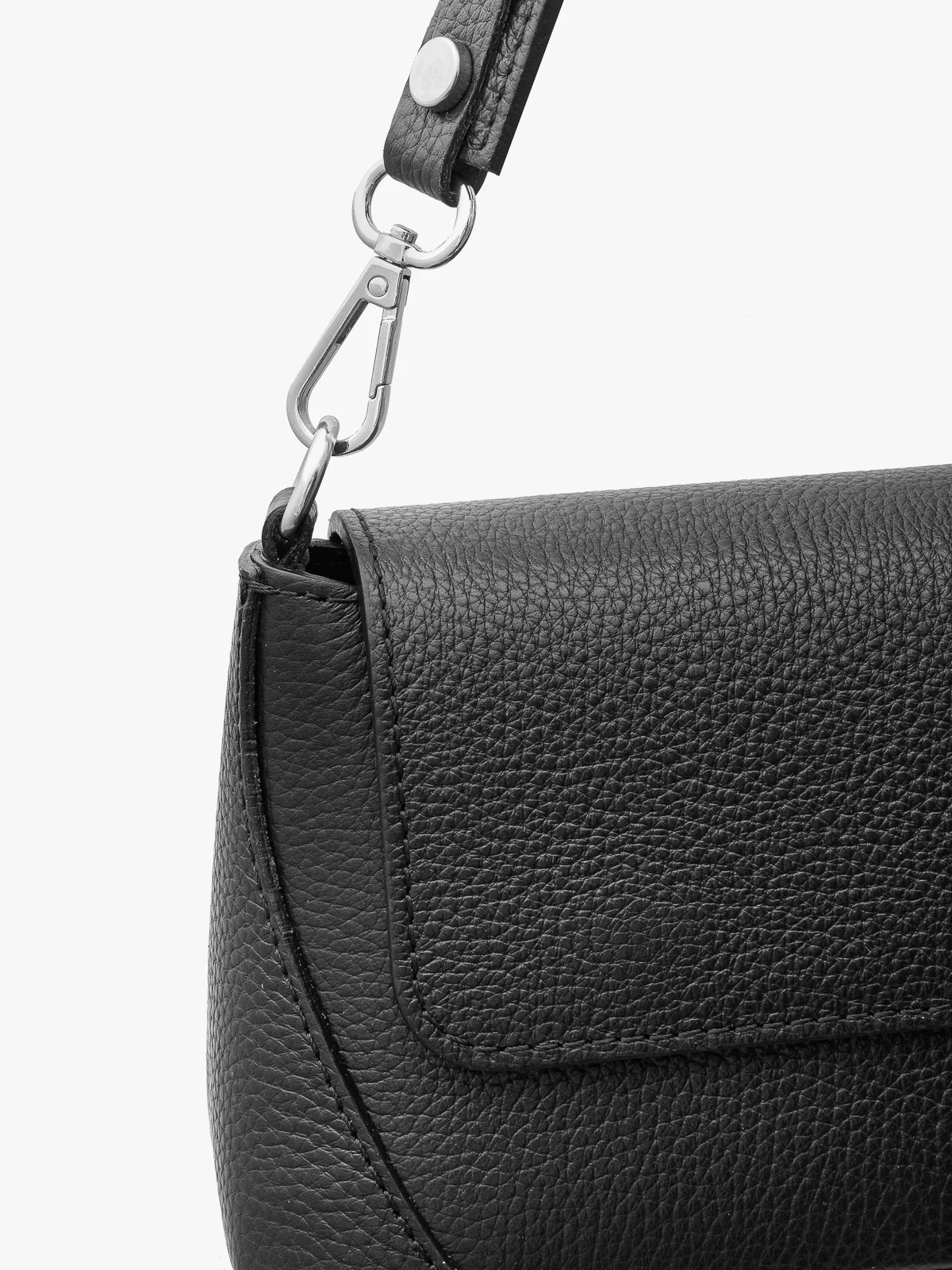 Elegancka, czarna torebka z dwoma paskami