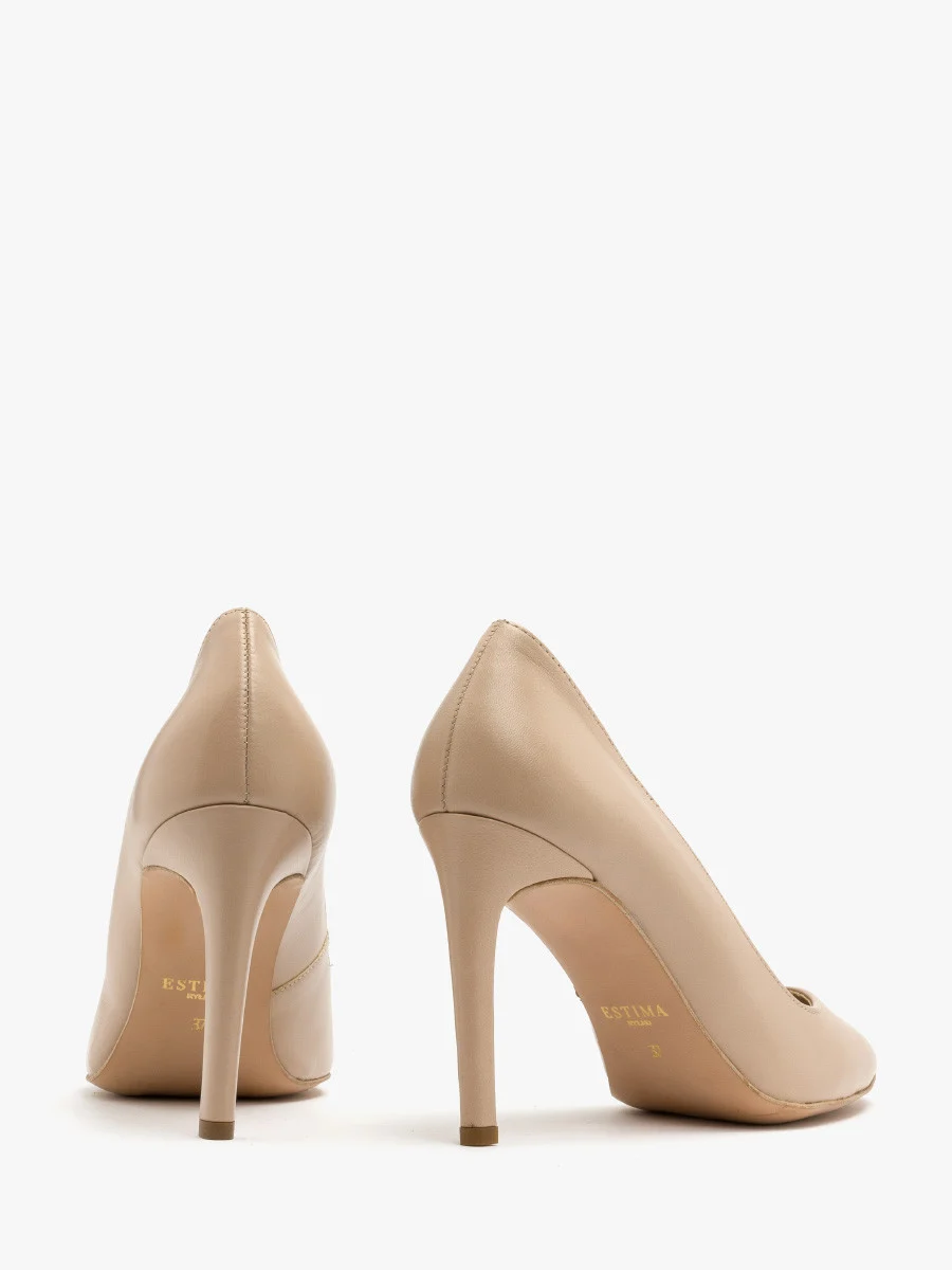 Beżowe czółenka z ozdobny dekoltem