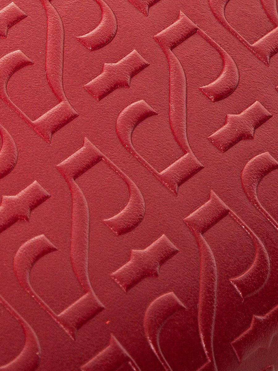 Wytłaczany bordowy portfel damski