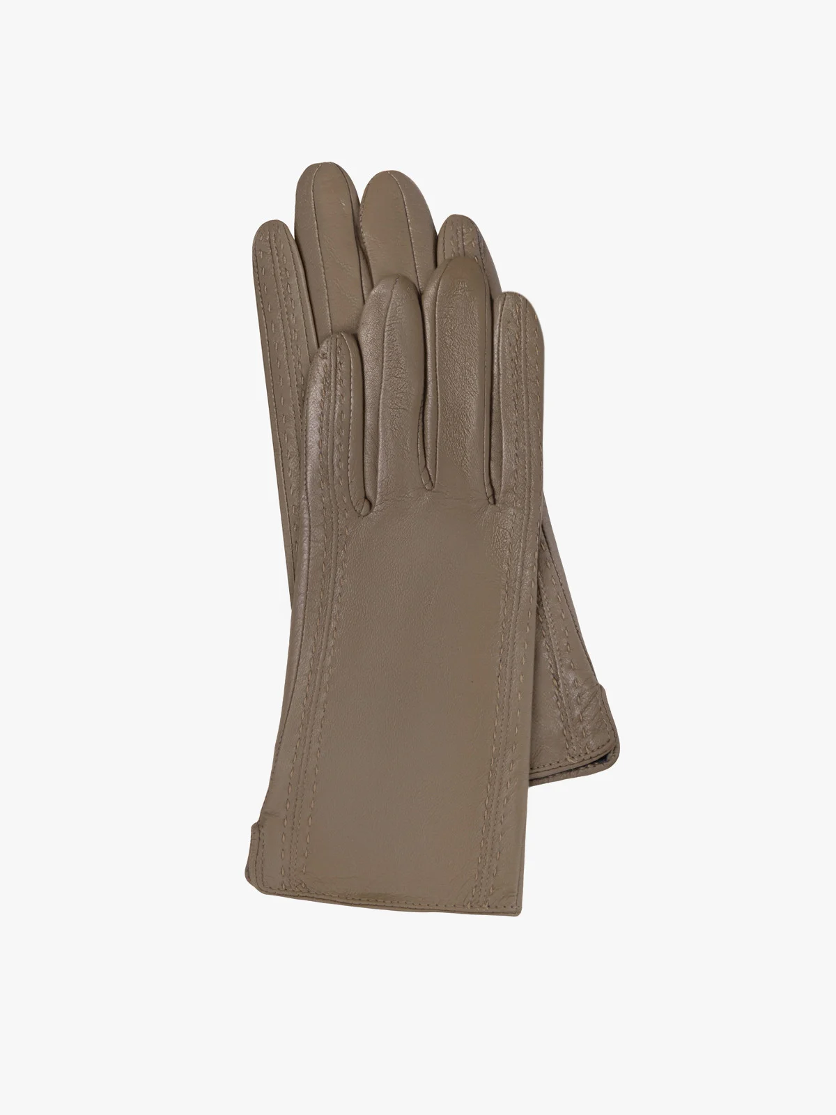 Beżowe, skórzane rękawiczki damskie