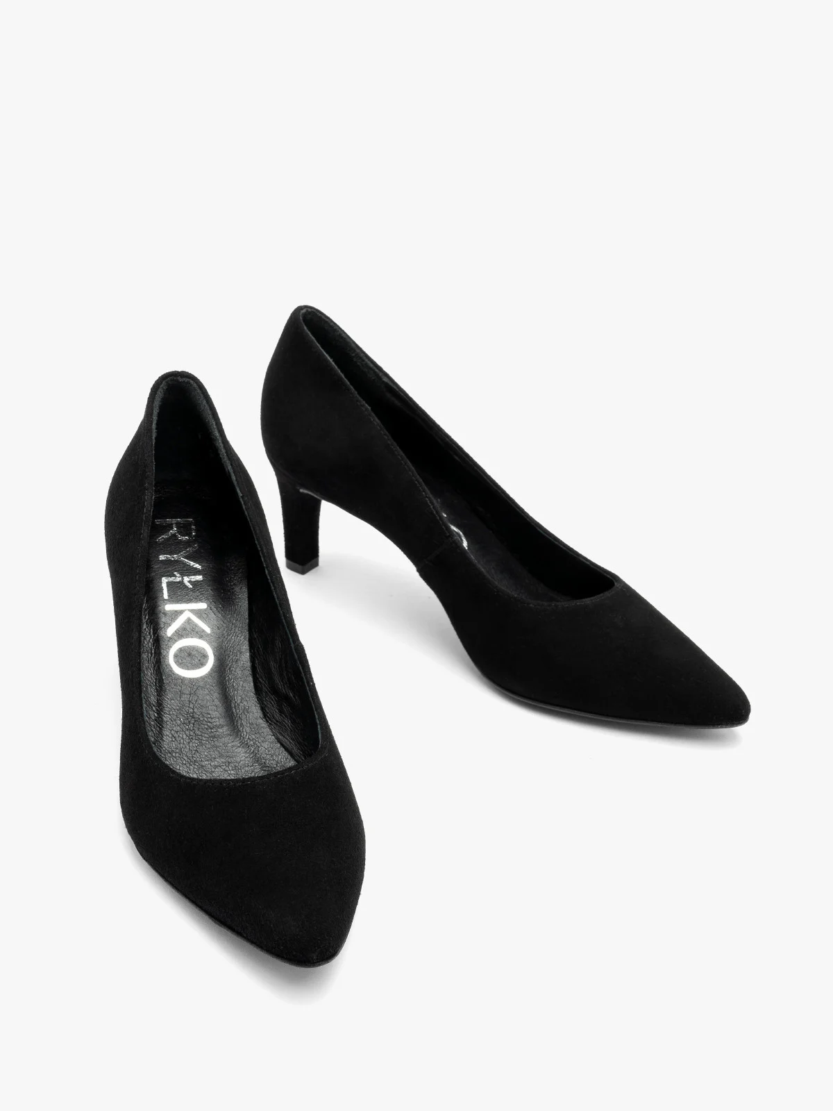 Welurowe czółenka na szpilce