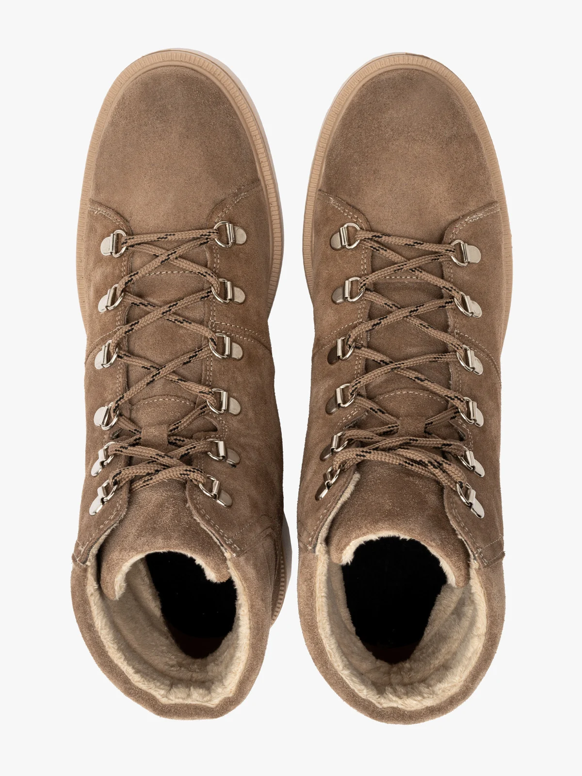 Welurowe trzewiki z dekoracyjnymi hakami oraz sznurówką