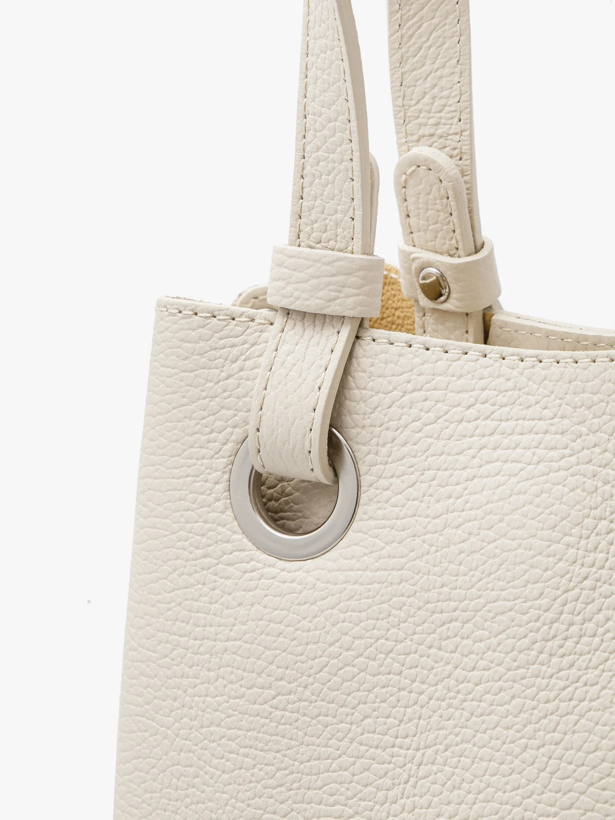 Kremowa torebka damska z dwoma paskami