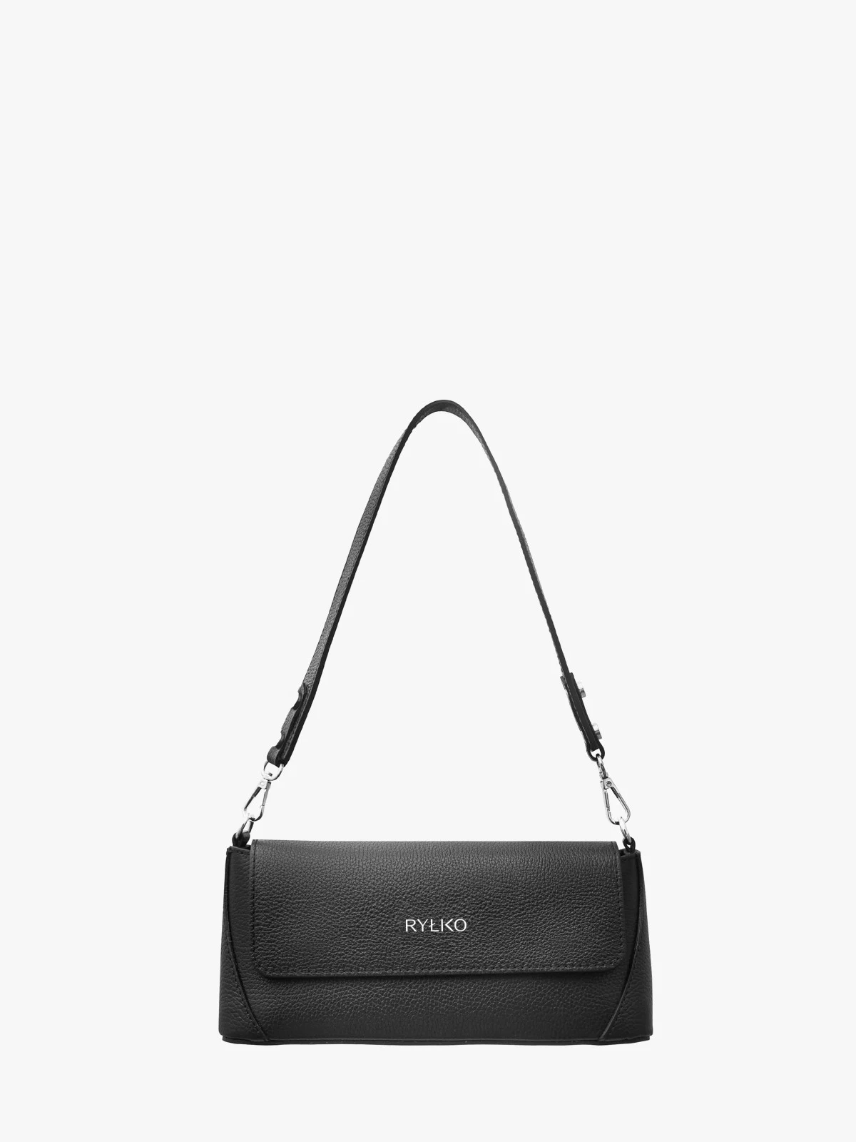 Elegancka, czarna torebka z dwoma paskami