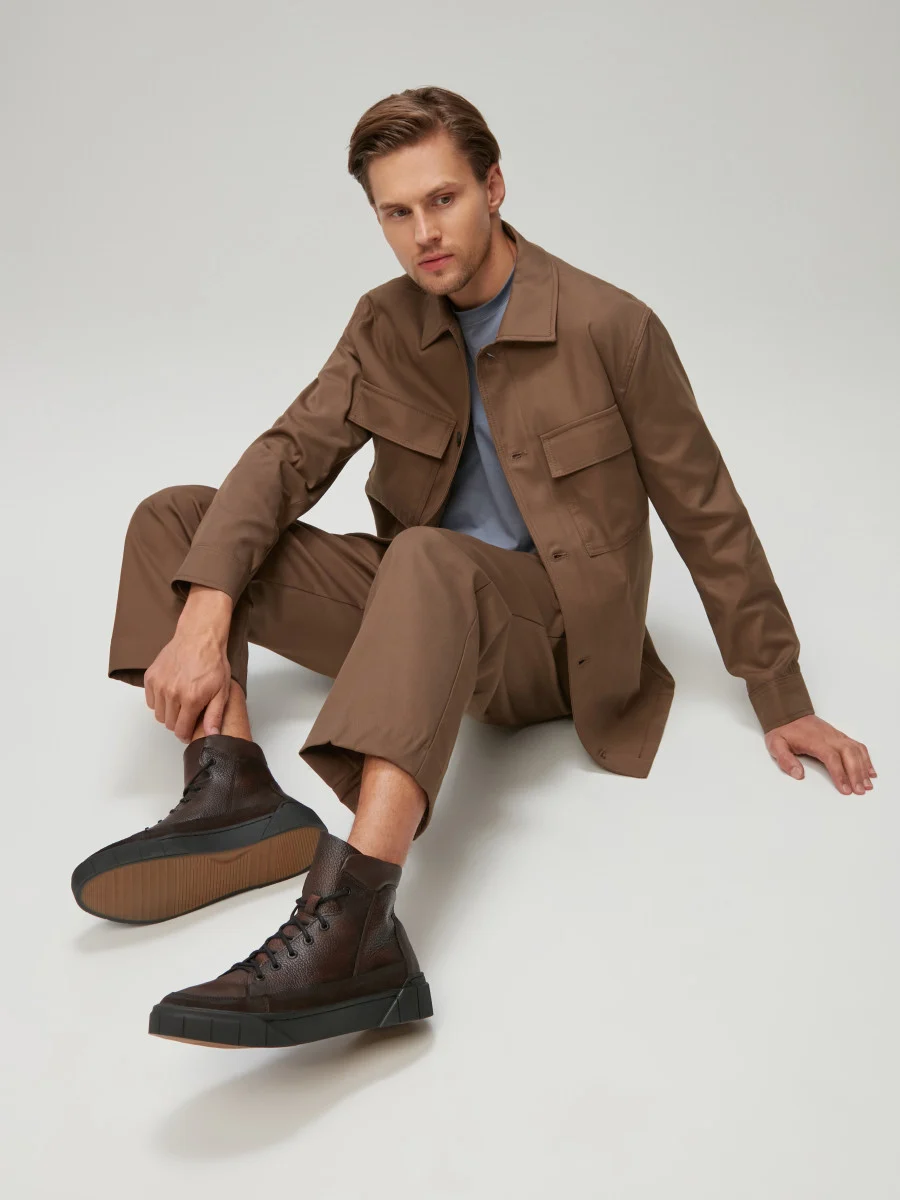 Brązowe trzewiki męskie