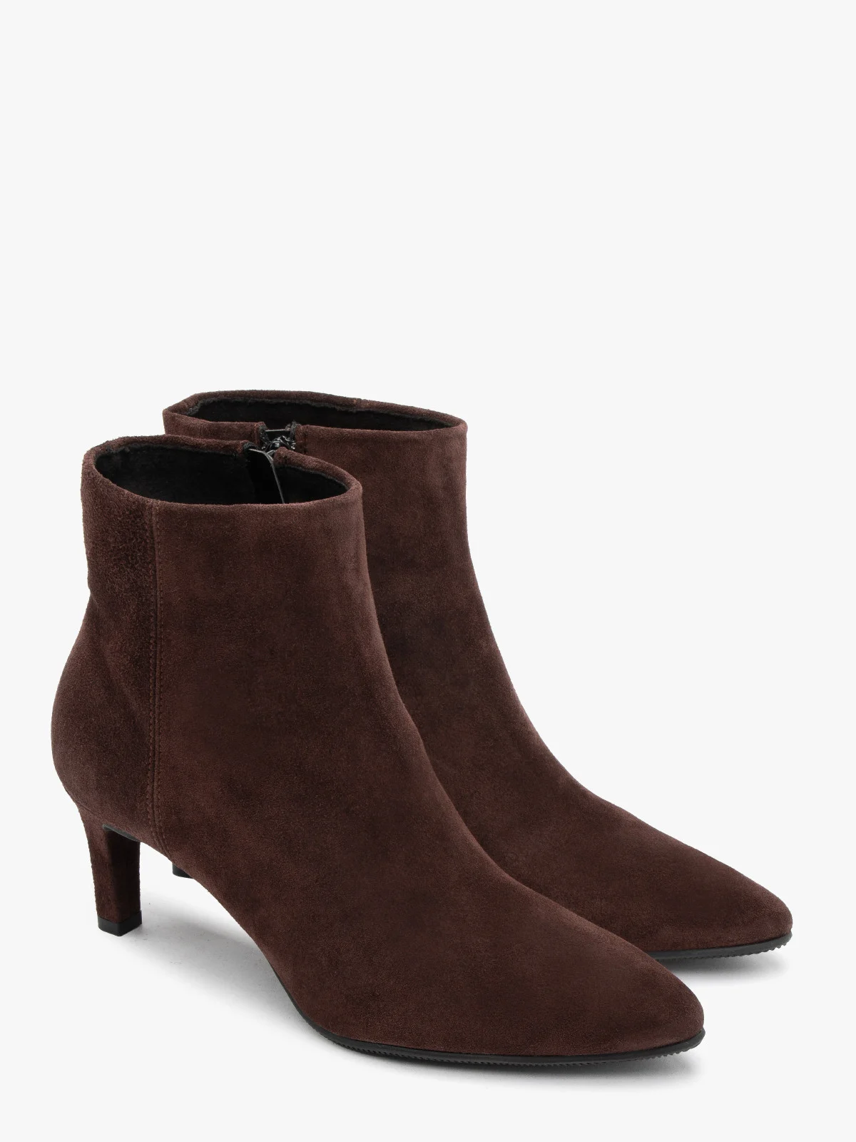 Bordowe botki na szpilce z noskiem w szpic