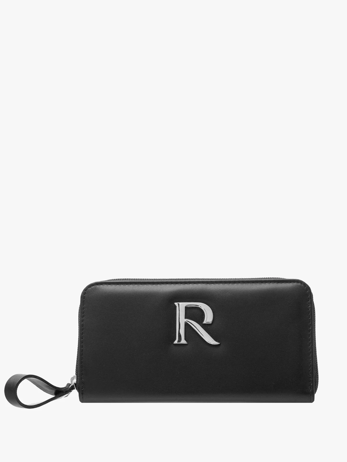 Czarny portfel damski ze srebrnymi detalami