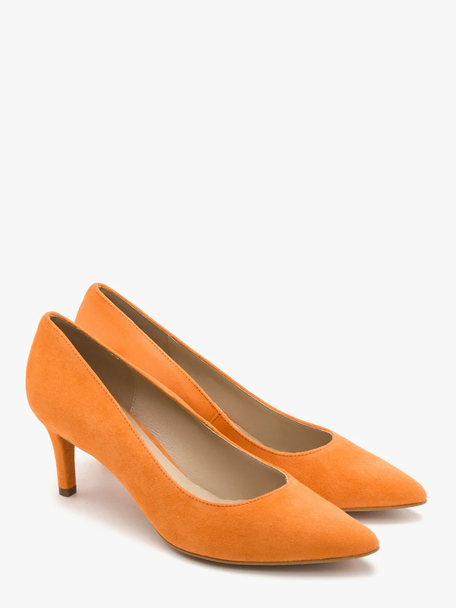 Pomarańczowe czółenka na obcasie