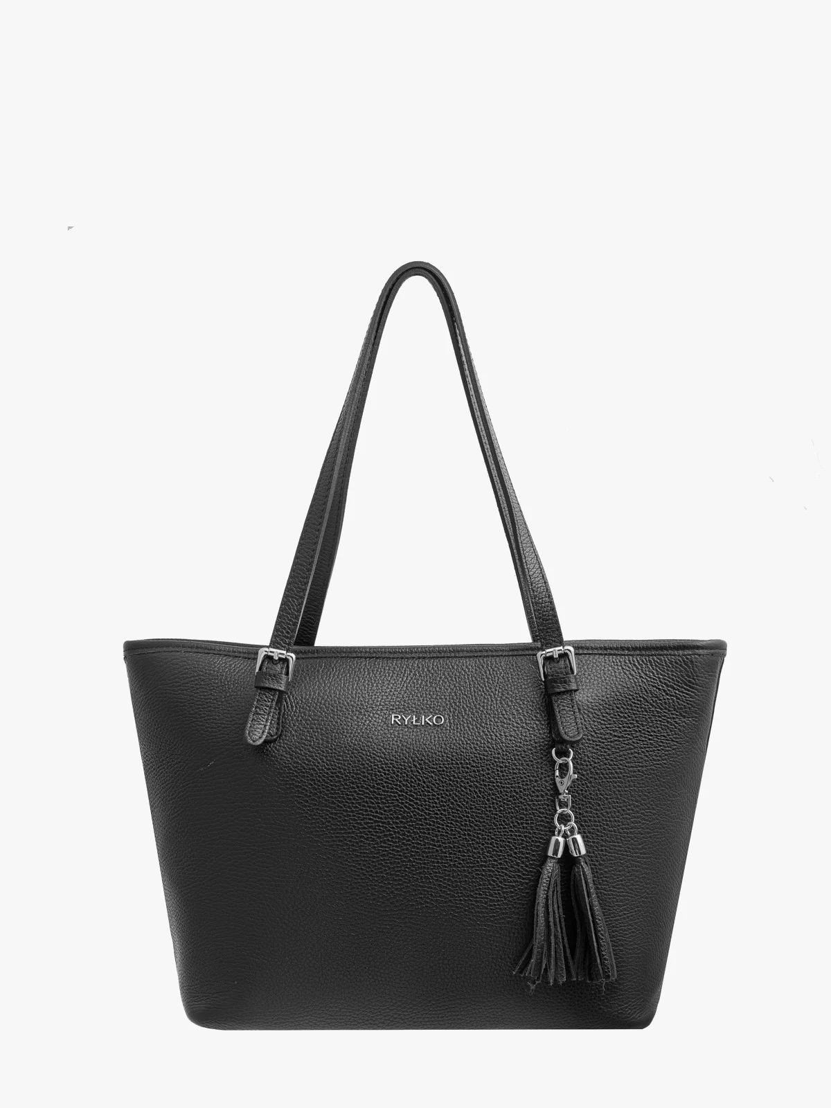 Elegancka, pakowna torebka damska na ramię w czarnym kolorze