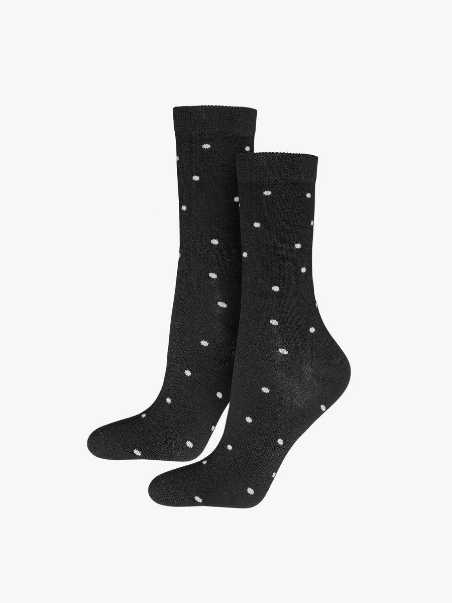 Czarne skarpety damskie w kropki