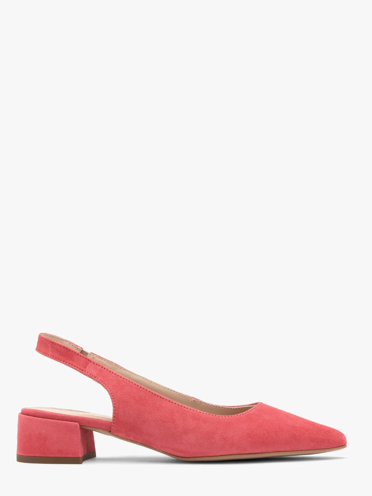 Różowe czółenka damskie z otwartą piętą