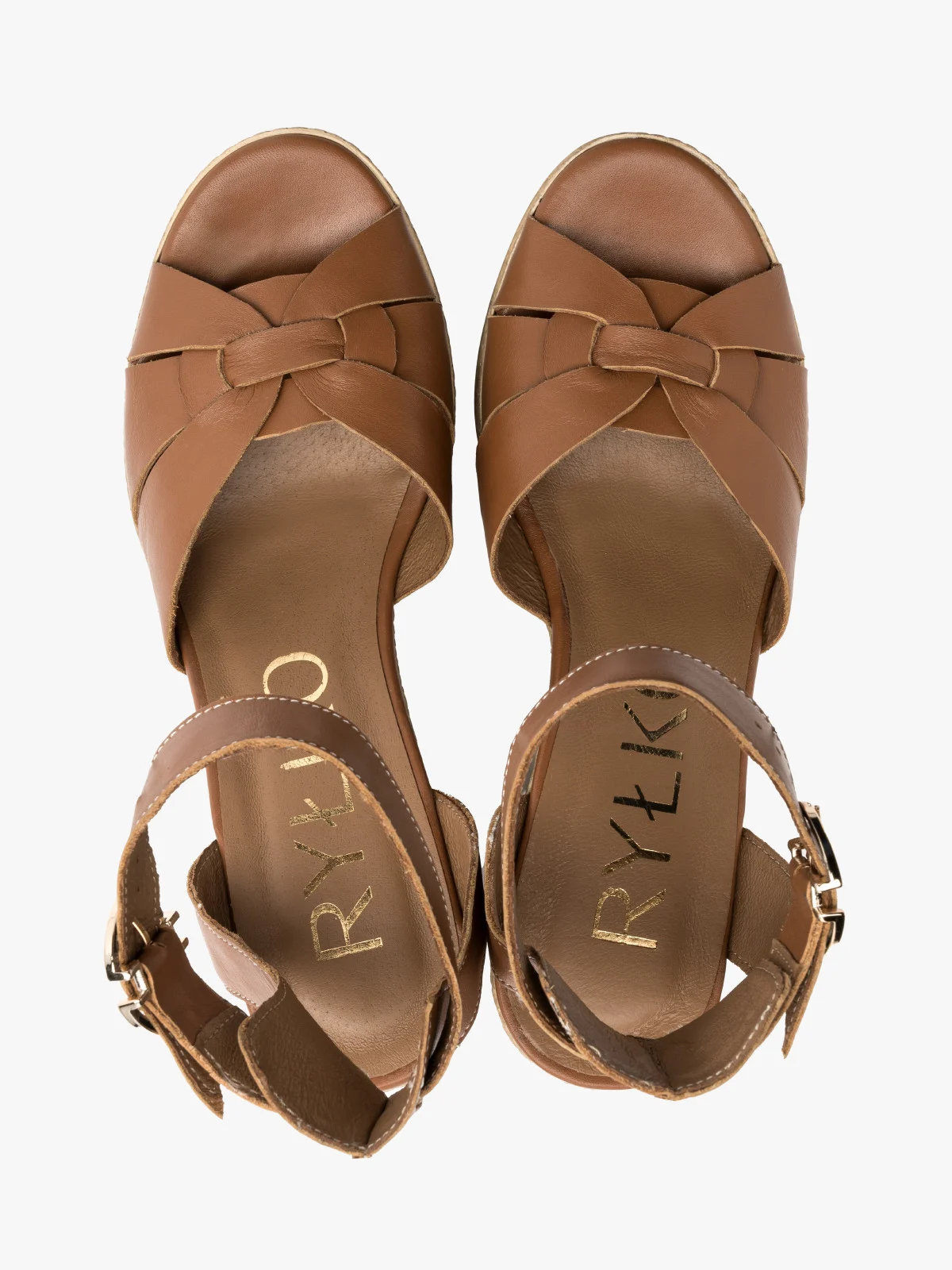 Brązowe sandały na wysokiej platformie